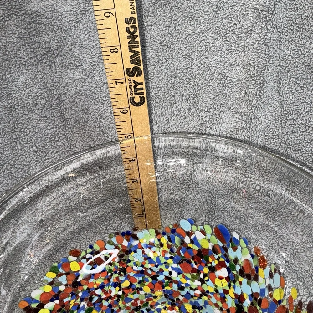 Colorful Hand Blown‎ Glass Bowl for Serving or Salads, 
